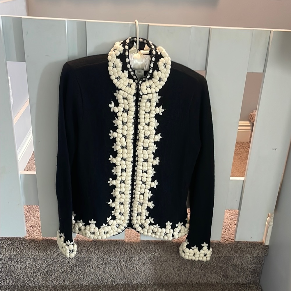 Oscar de la Renta Elegant Black and White Women's Jacket
